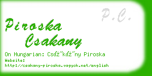 piroska csakany business card